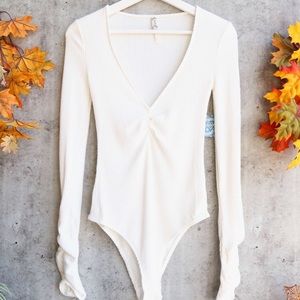 Free People - Knitted Bodysuit in White